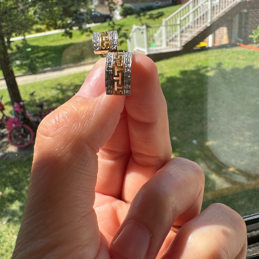 10k gold with tiny diamonds